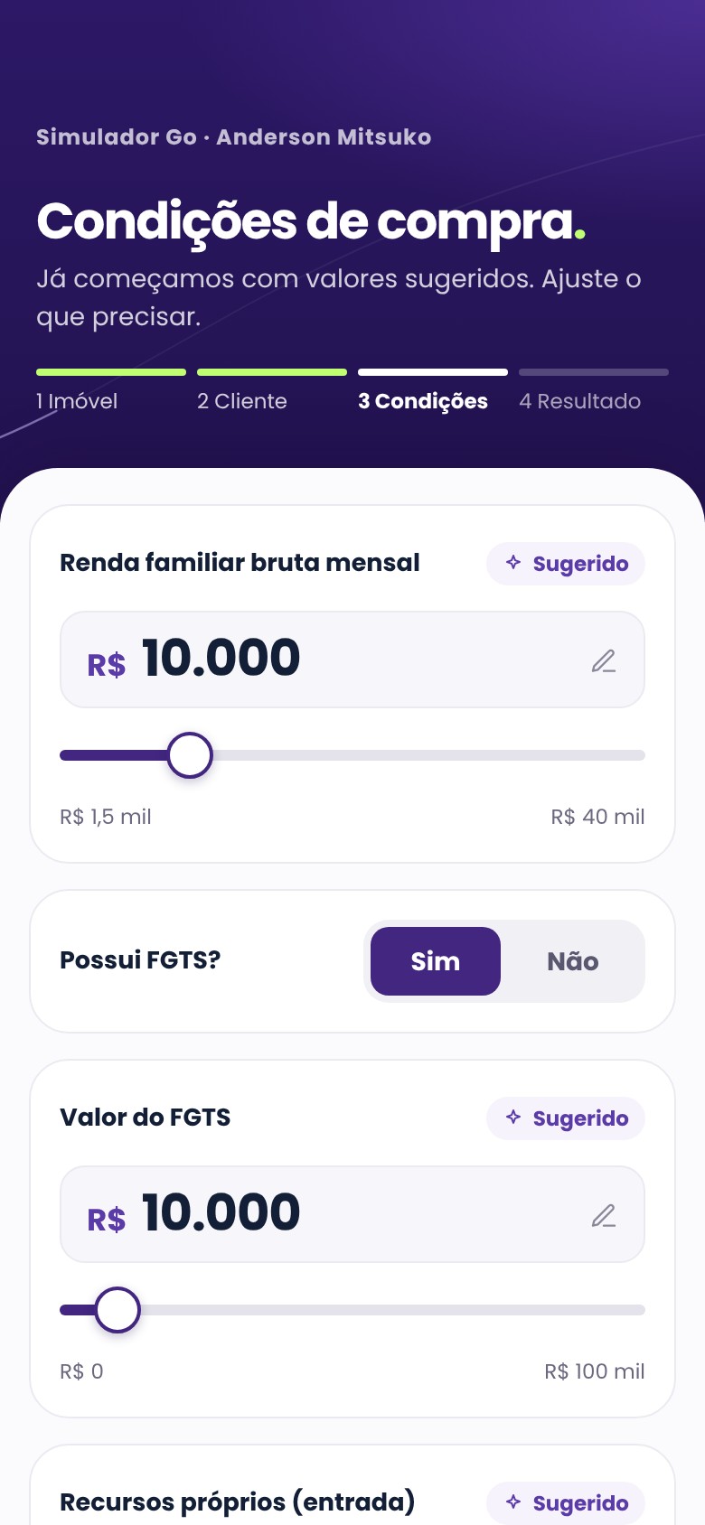 App: condições de compra